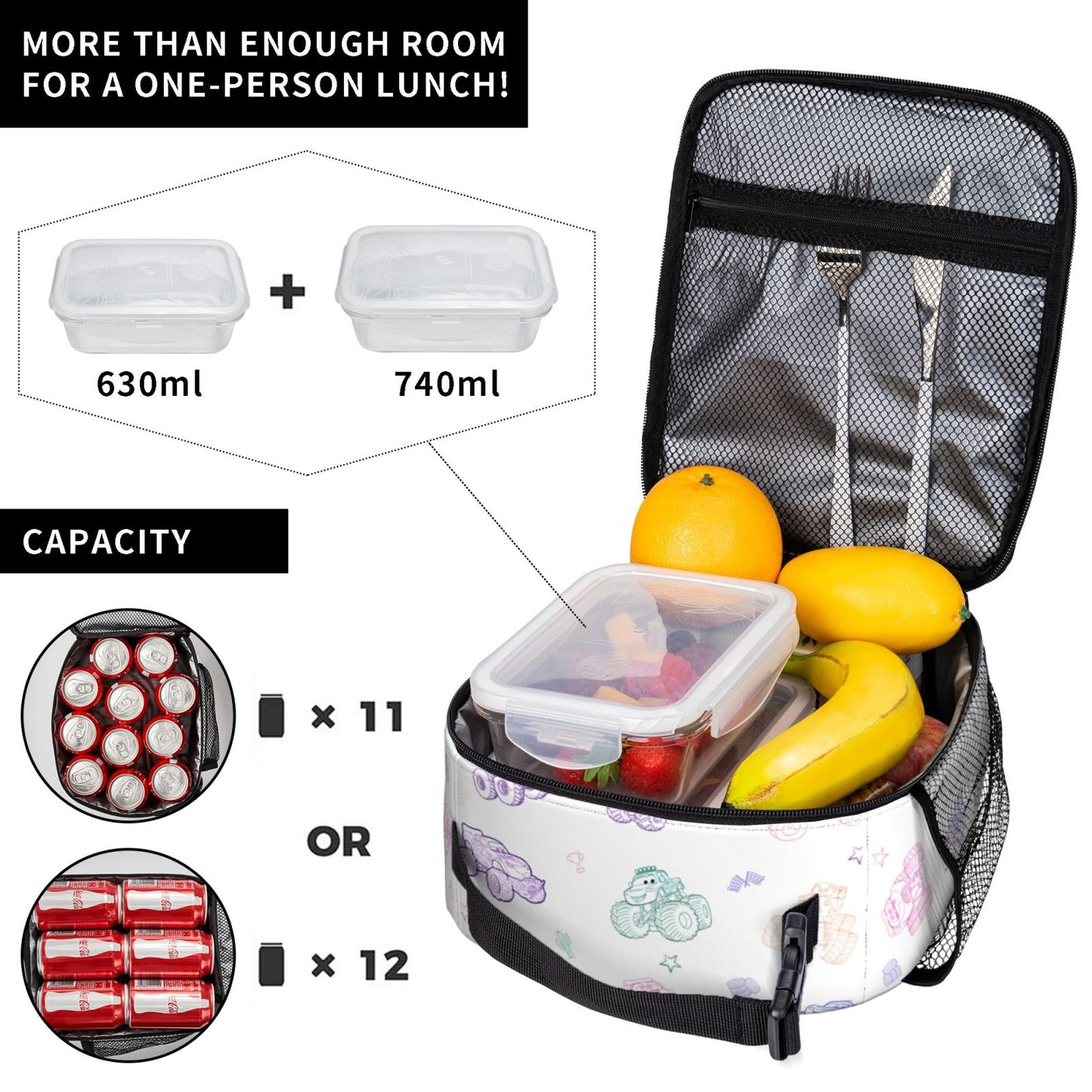 Truck-Mode Trio Lunch Box