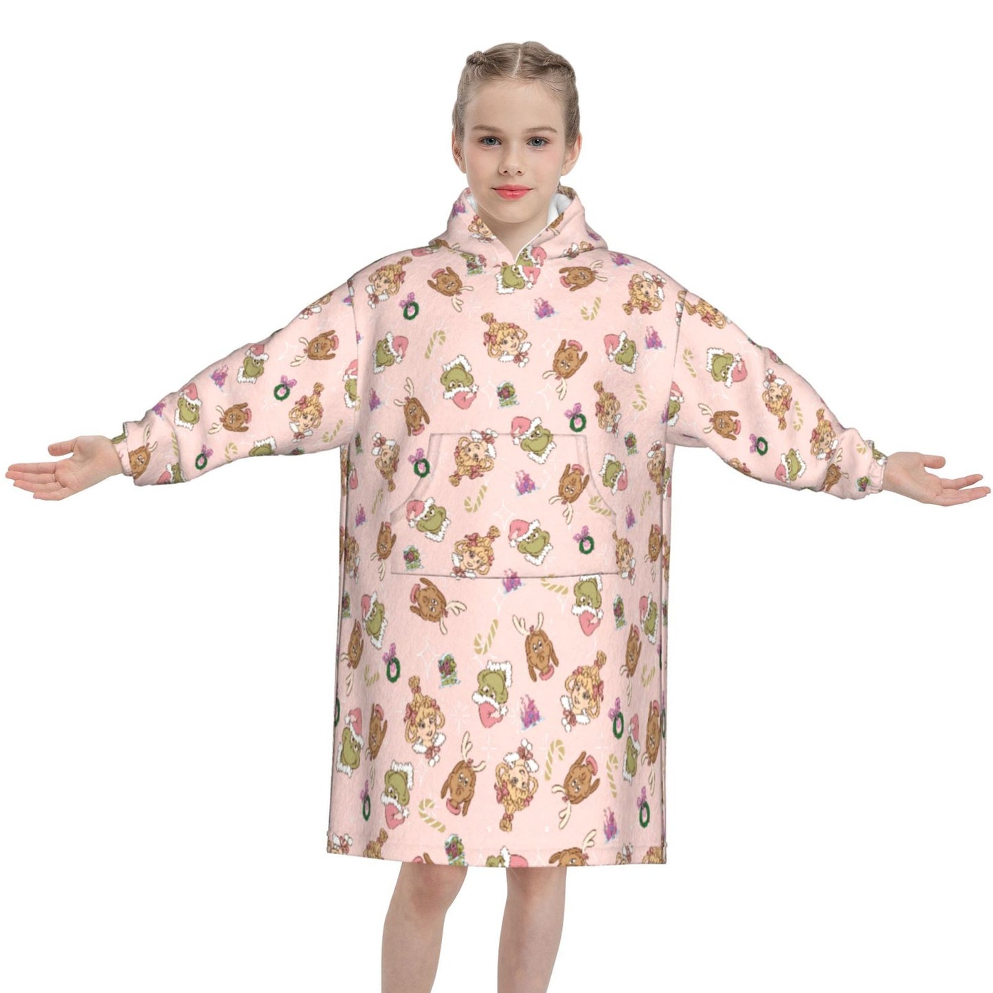Girls Grinchmas Blanket Hoodie