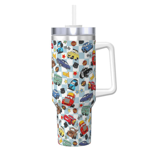 Blue Checkered Life Is A Highway Adults Tumbler