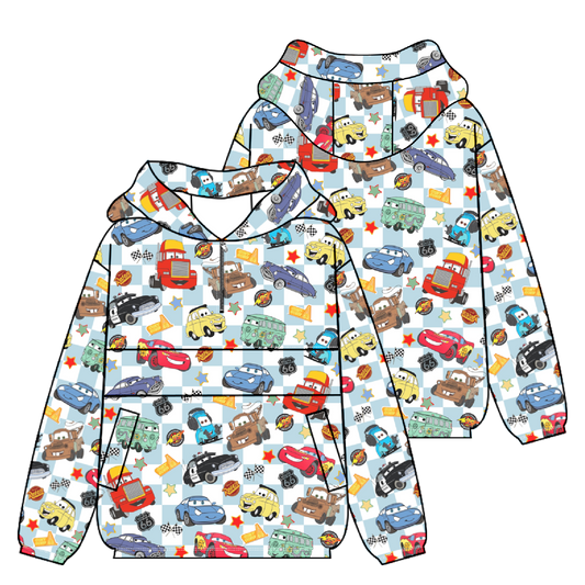 Blue Checkered Life Is A Highway Windbreaker