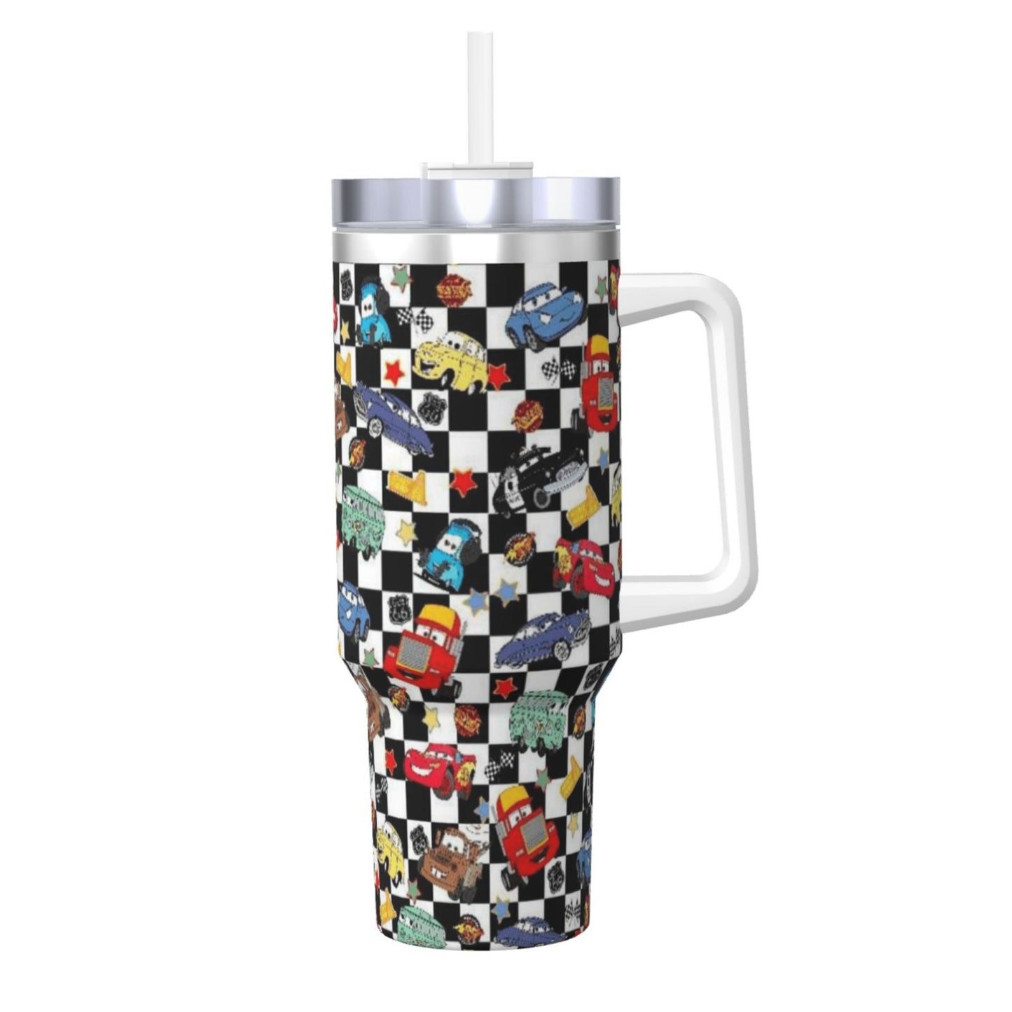 Black Checkered Life Is A Highway Adults Tumbler