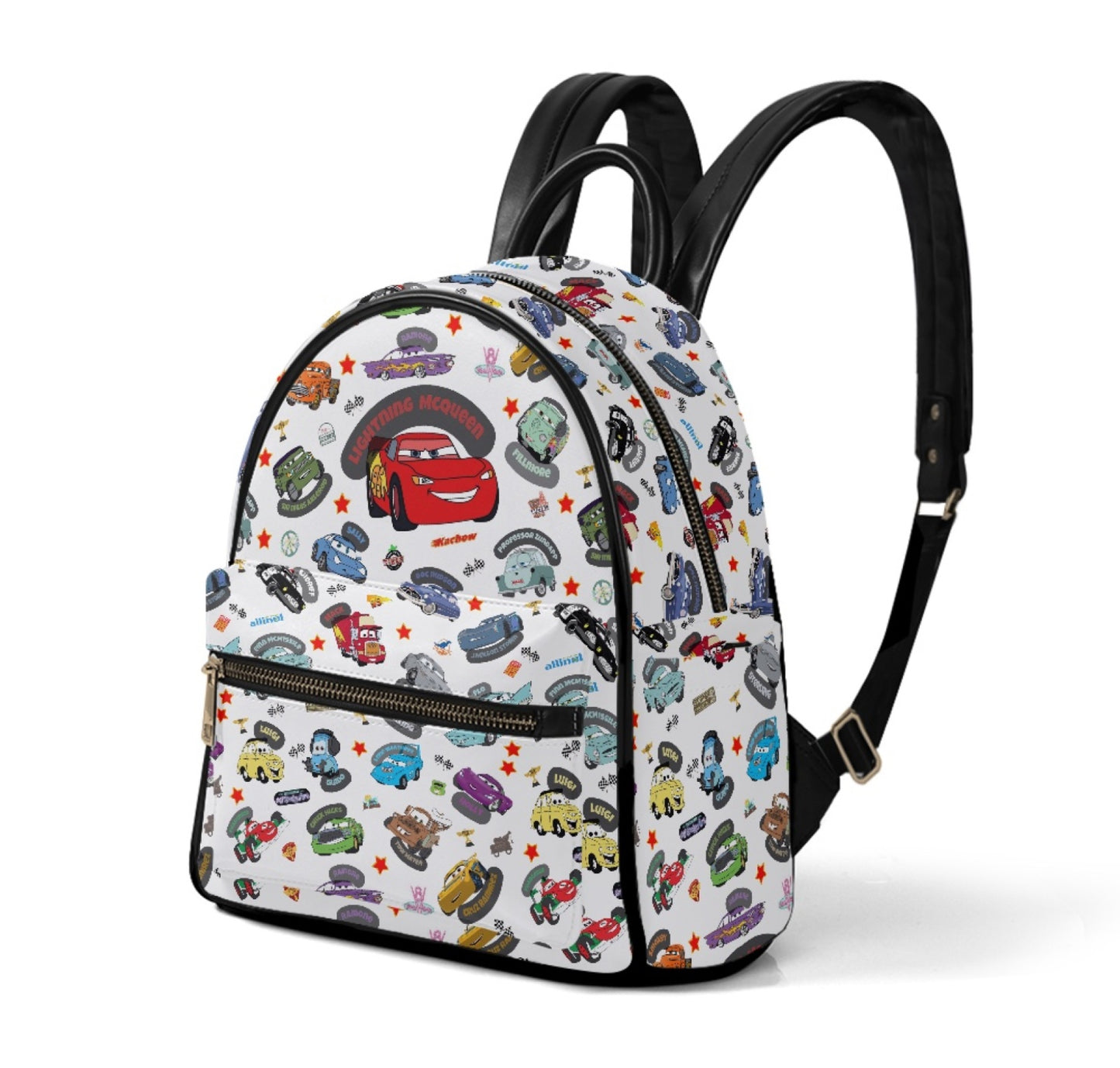 Meet The Cars Leather Backpack