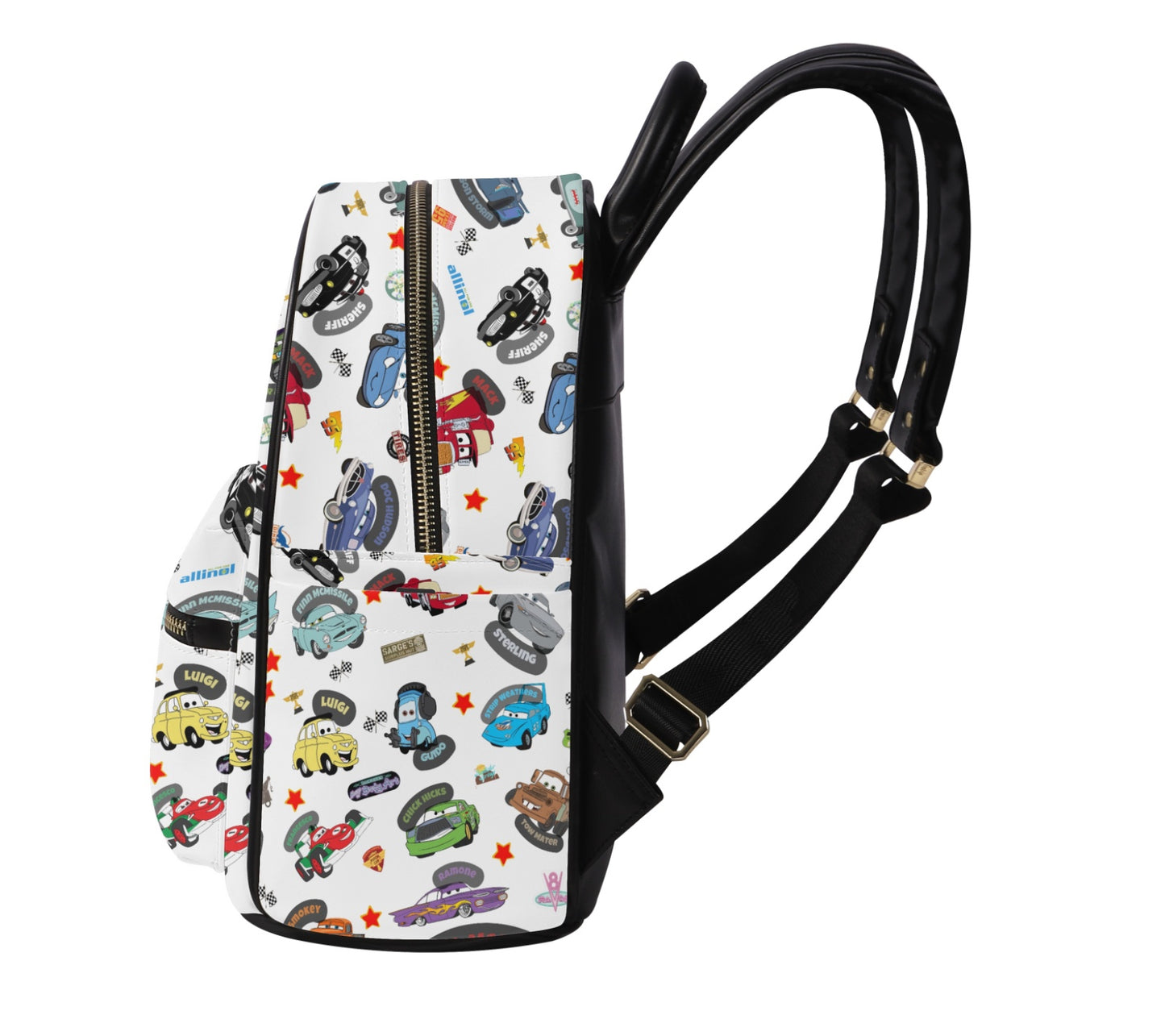 Meet The Cars Leather Backpack