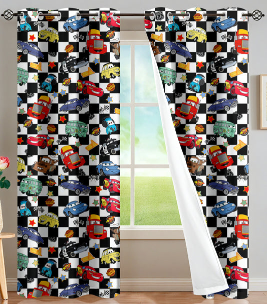Black Checkered Life Is A Highway Curtains