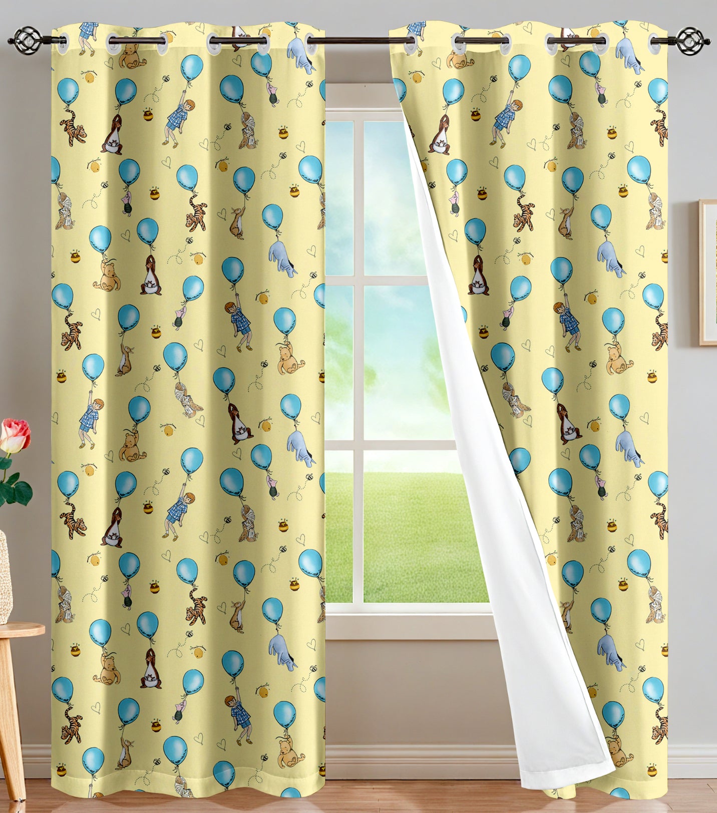 Honey Pot Blue Curtains
