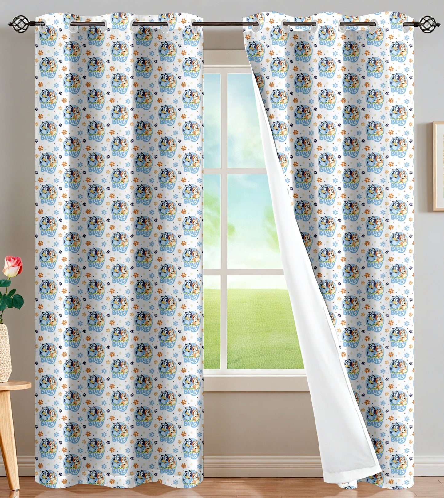 Sisters Paw Print Curtains