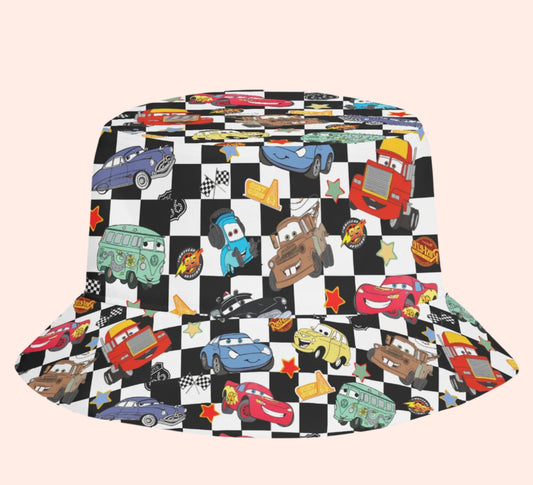 Black Checkered Life Is A Highway Bucket Hat