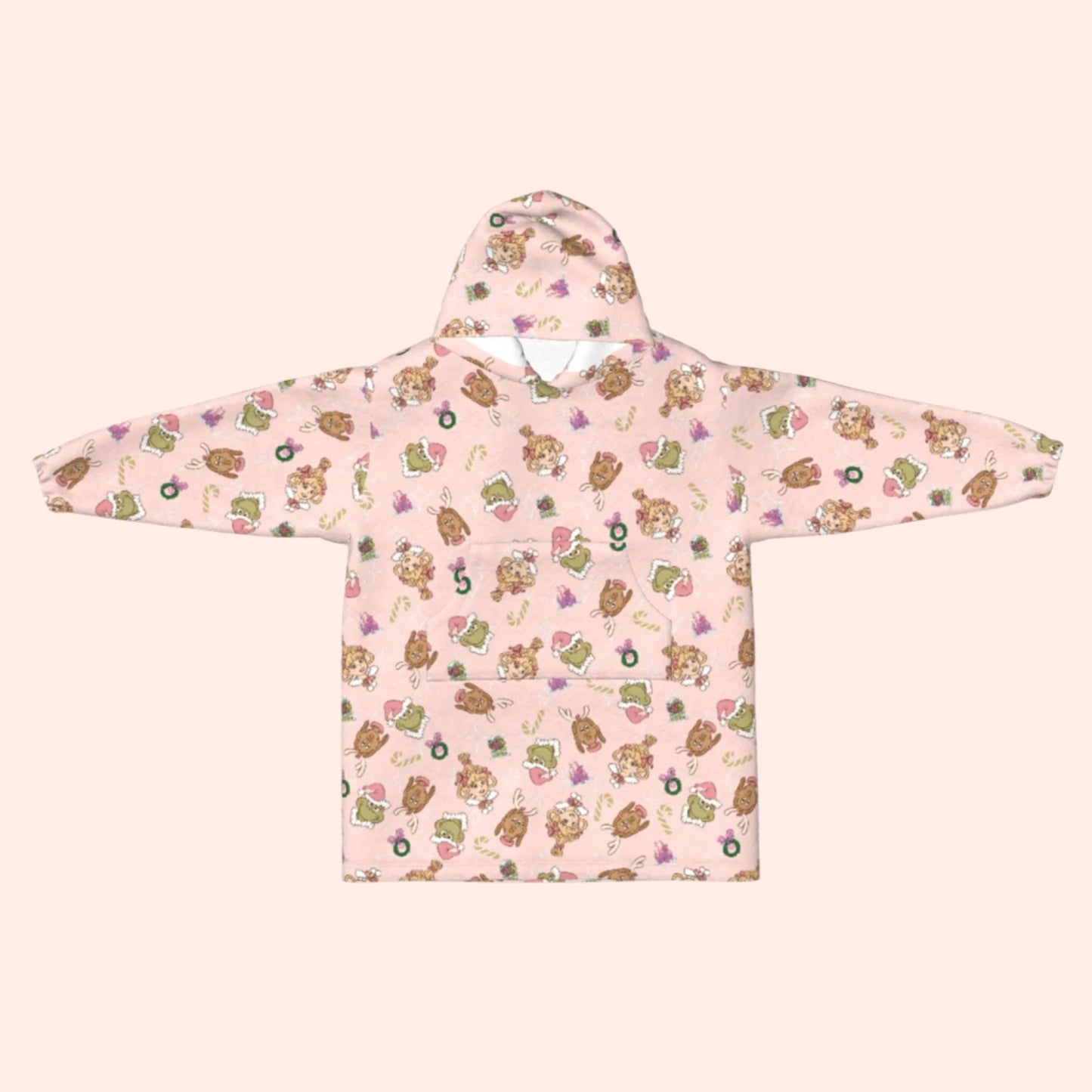 Girls Grinchmas Blanket Hoodie