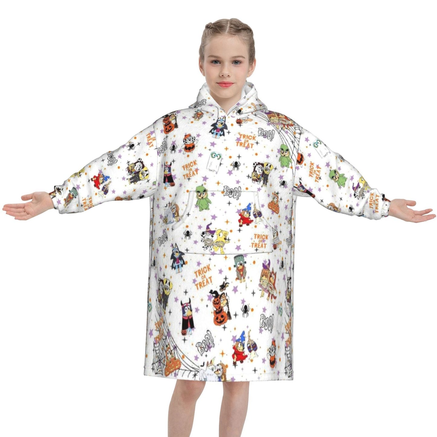 Heeler Haunted House Blanket Hoodie