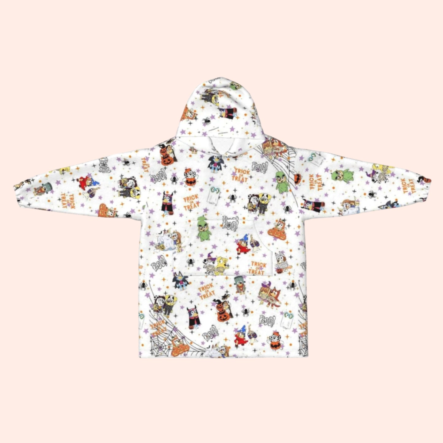 Heeler Haunted House Blanket Hoodie