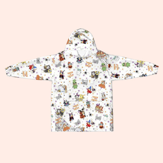 Heeler Haunted House Blanket Hoodie