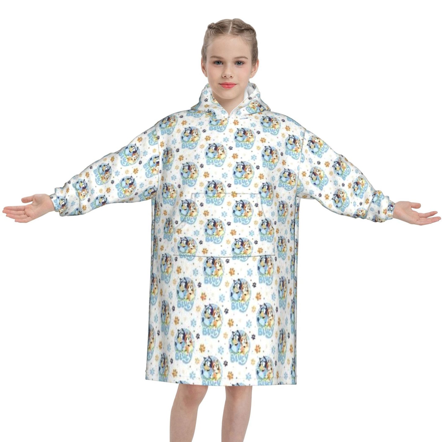 Sisters Paw Print Blanket Hoodie