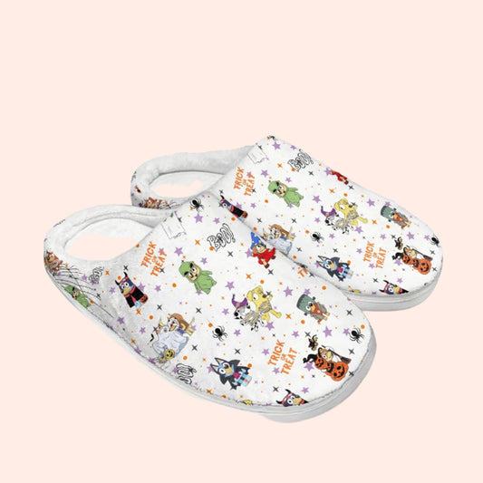 Heeler Haunted House Slippers